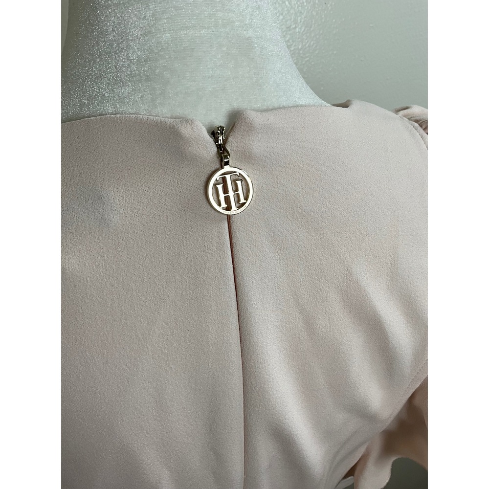 Tommy Hilfiger Pink Ruffle Sleeve V Neck‎ Dress Women Size 10 - Picture 6 of 10